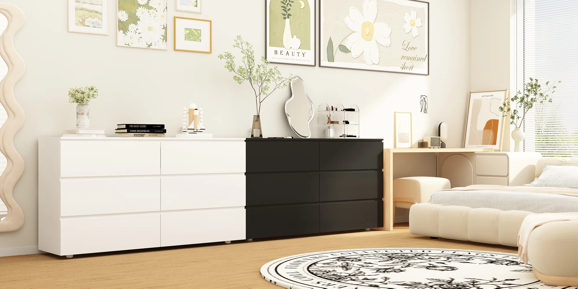 Anastasia Modern 6-Drawer Dresser in White: A Stylish and Functional Storage Solution